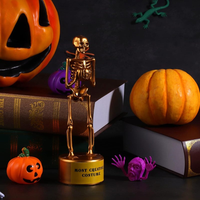 ASONA 12 Pcs Halloween Trophy Awards, 6 Skeleton Trophies 6 Award Medals 1 Marker Pen, Costume Contest Trophies for Kids Adults, Halloween Party Supplies, Table Decorations Classroom Rewards Treats for Kids - Image 5
